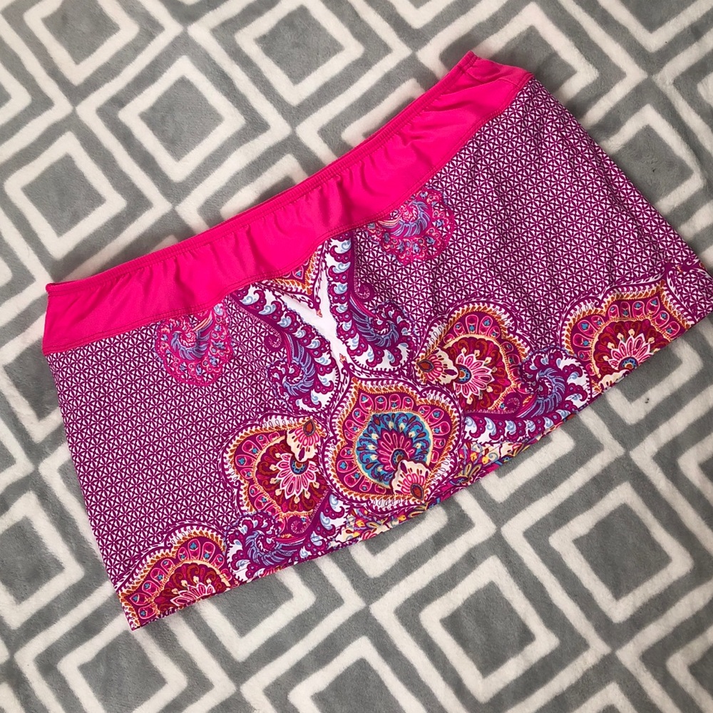 Antonio Melani Moroccan Paisley Banded Swim Skirt